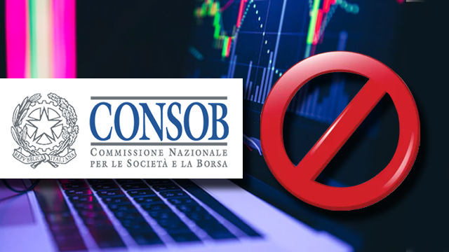 الهيئة الإيطالية للشركات والبورصة CONSOB تصدر أوامرًا بحجب خمس مواقع ويب غير مرخصة للاستثمار