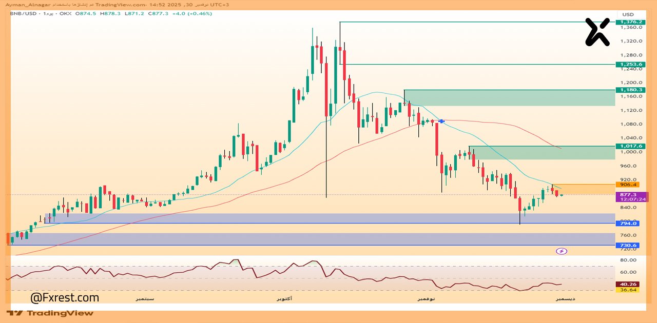 تحليل فني لعملة BNB مقابل الدولار الأمريكي (BNB/USD) 