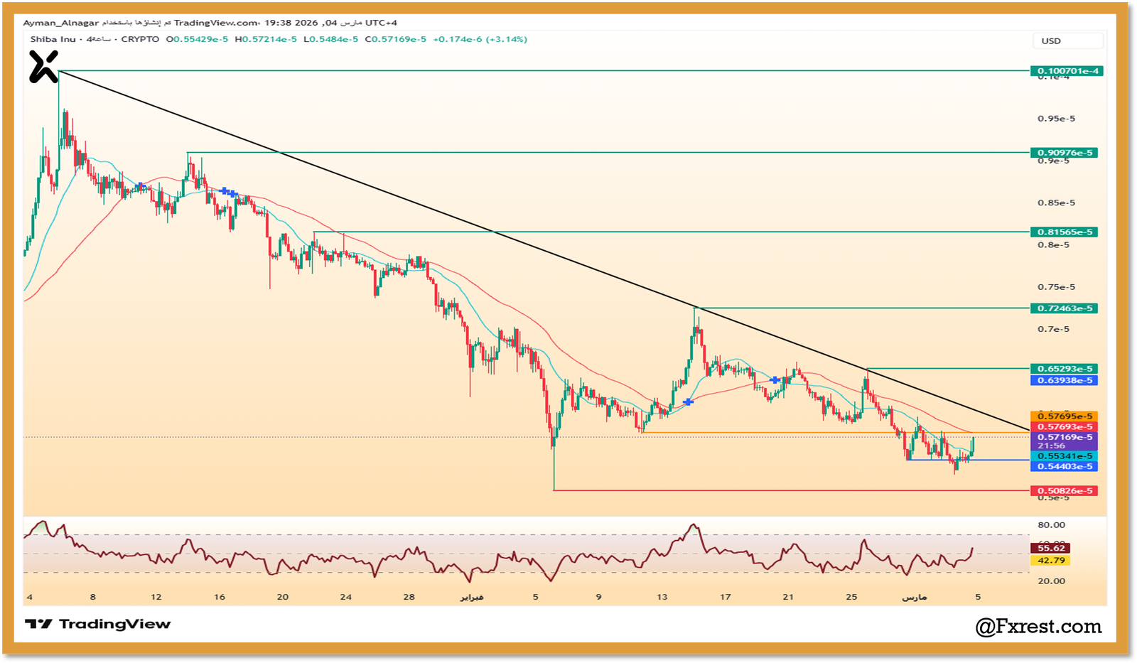 التحليل الفني لعملة شيبا إينو (SHIBUSD)